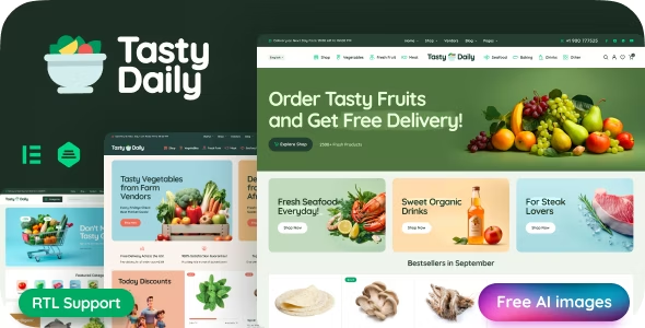 Tasty Daily v1.8 – WordPress杂货店和食品 WooCommerce 主题-我爱学习网
