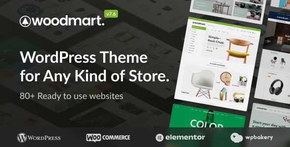 WoodMart v7.6.0 – WordPress响应式 WooCommerce 主题破解版-我爱学习网
