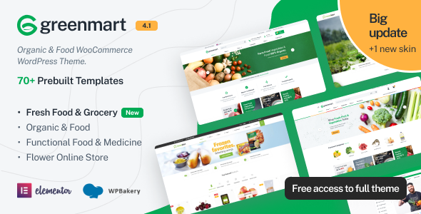免费下载GreenMart v4.1.18— 有机食品 WooCommerce WordPress 主题-徐道博客